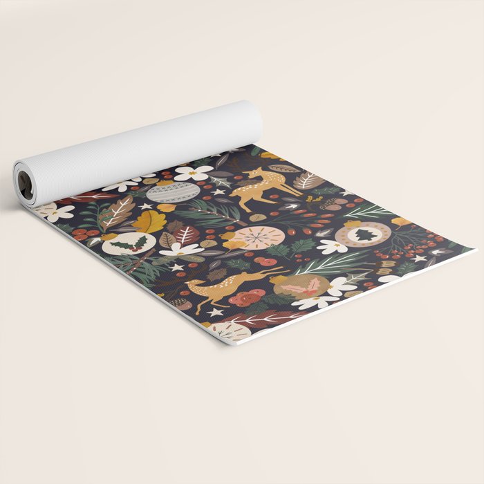 Christmas night forest 10 Yoga Mat Gallery Image 2