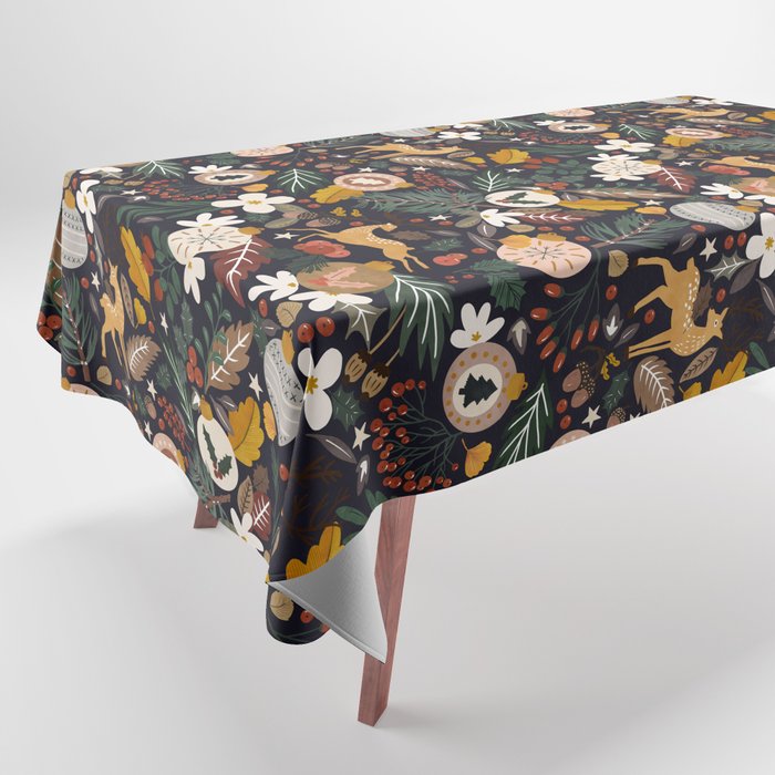 Christmas night forest 10 Tablecloth Gallery Image 1