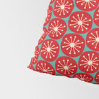 Mid Century Modern Atomic Dots Retro Christmas Pattern in Vintage Red and Turquoise Teal Pillow Sham Gallery Image 4