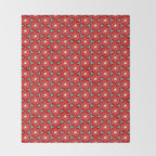 Mid Century Modern Atomic Dots Retro Christmas Pattern in Vintage Red and Turquoise Teal Throw Blanket Gallery Image 2