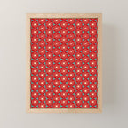 Mid Century Modern Atomic Dots Retro Christmas Pattern in Vintage Red and Turquoise Teal Mini Art Print Gallery Image 1
