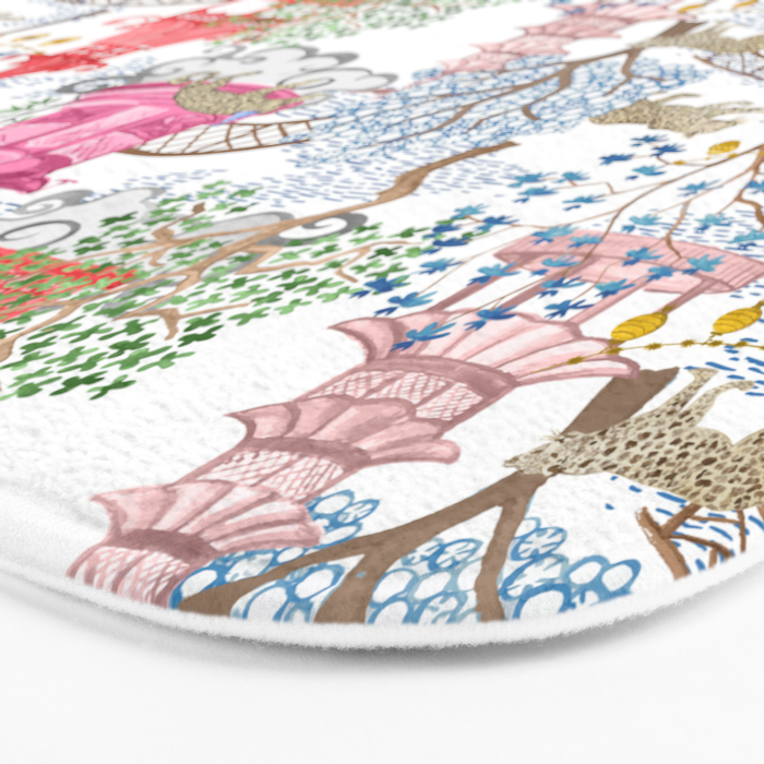 Multi Color Leopards in Pagoda Forest Bath Mat Gallery Image 3