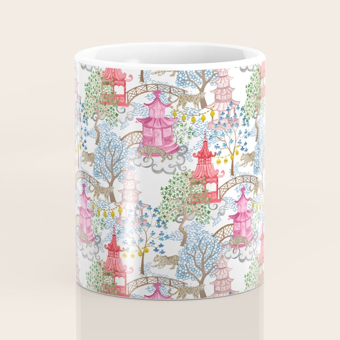 Multi Color Leopards in Pagoda Forest Coffee Mug Gallery Image 4