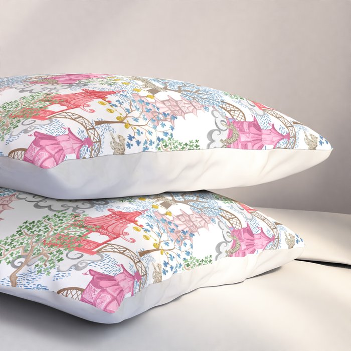 Multi Color Leopards in Pagoda Forest Pillow Sham Gallery Image 3