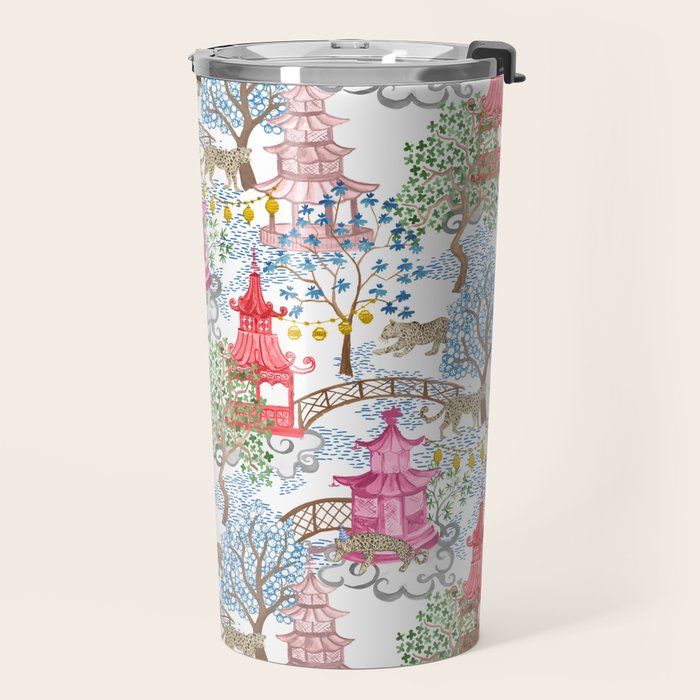 Multi Color Leopards in Pagoda Forest Travel Mug Gallery Image 2