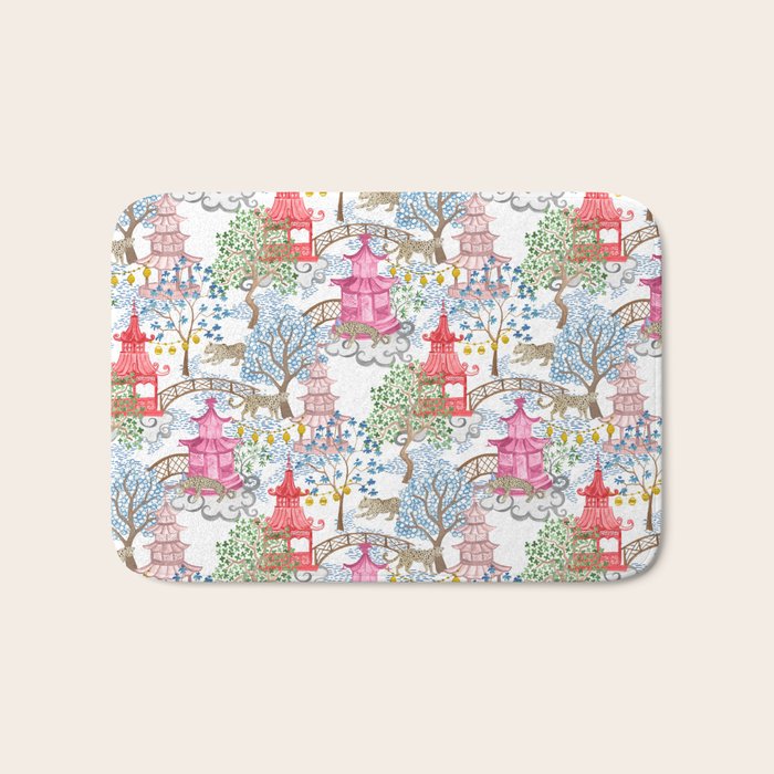 Multi Color Leopards in Pagoda Forest Bath Mat Gallery Image 1