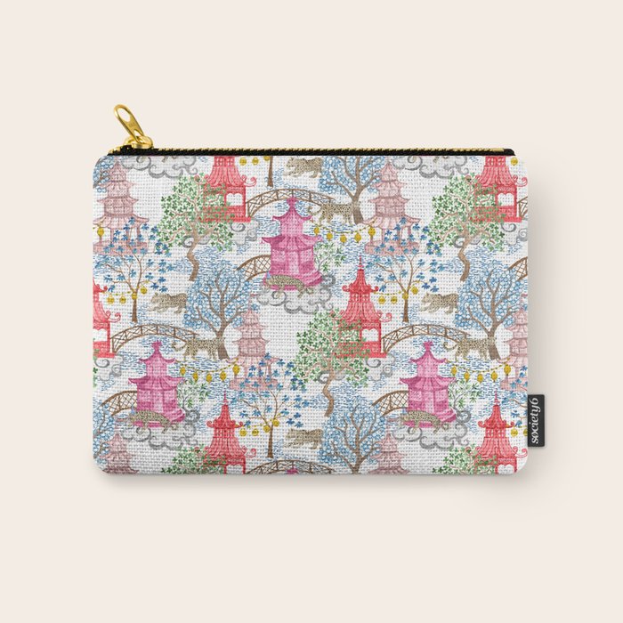 Multi Color Leopards in Pagoda Forest Carry All Pouch Gallery Image 1