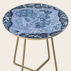 Rooster Painting in Navy Blue - Folk Art Style Side Table Gallery Image 2
