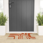 Palm Springs - Midcentury Modern Retro Pattern in Mid Mod Beige and Burnt Orange Welcome Mat Gallery Image 3