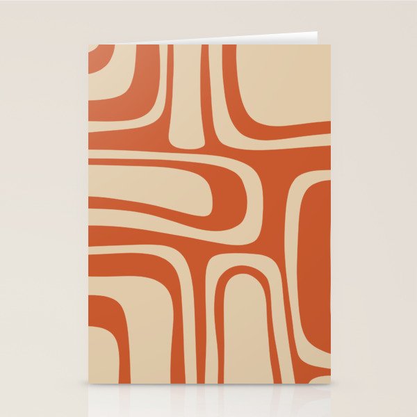 Palm Springs - Midcentury Modern Retro Pattern in Mid Mod Beige and Burnt Orange Stationery Card Gallery Image 2