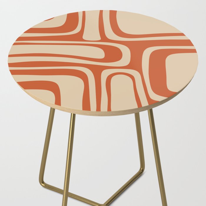 Palm Springs - Midcentury Modern Retro Pattern in Mid Mod Beige and Burnt Orange Side Table Gallery Image 2
