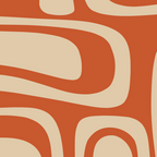 Palm Springs - Midcentury Modern Retro Pattern in Mid Mod Beige and Burnt Orange Coffee Mug Gallery Image 2
