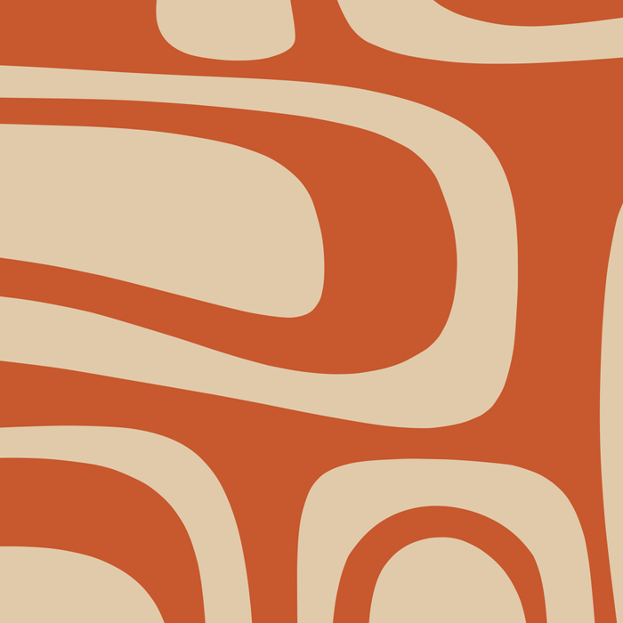 Palm Springs - Midcentury Modern Retro Pattern in Mid Mod Beige and Burnt Orange Coffee Mug Gallery Image 2