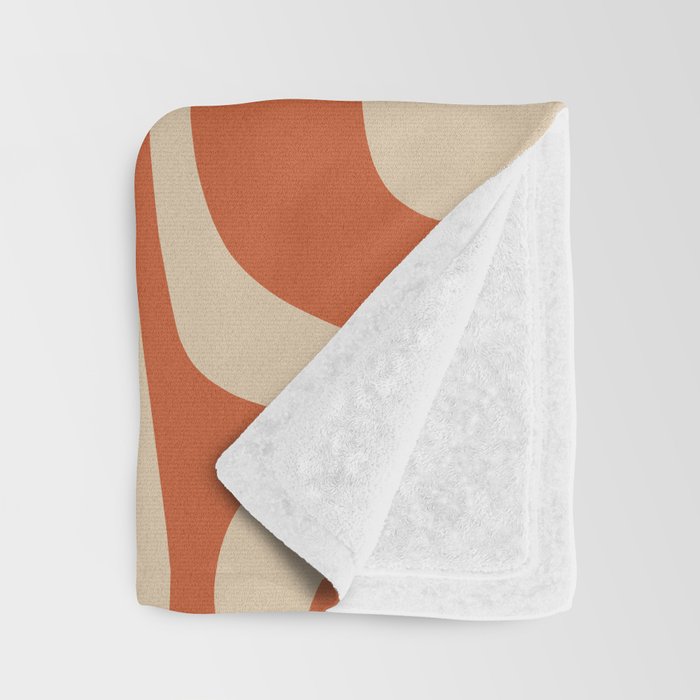 Palm Springs - Midcentury Modern Retro Pattern in Mid Mod Beige and Burnt Orange Throw Blanket Gallery Image 3