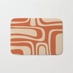 Palm Springs - Midcentury Modern Retro Pattern in Mid Mod Beige and Burnt Orange Bath Mat Gallery Image 1