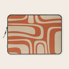 Palm Springs - Midcentury Modern Retro Pattern in Mid Mod Beige and Burnt Orange Laptop Sleeve Gallery Image 1