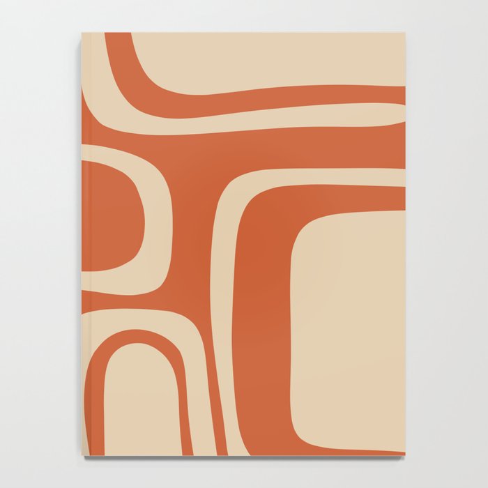 Palm Springs - Midcentury Modern Retro Pattern in Mid Mod Beige and Burnt Orange Notebook Gallery Image 4