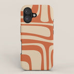 Palm Springs - Midcentury Modern Retro Pattern in Mid Mod Beige and Burnt Orange iPhone Case Gallery Image 1