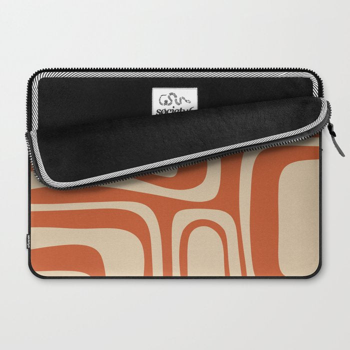 Palm Springs - Midcentury Modern Retro Pattern in Mid Mod Beige and Burnt Orange Laptop Sleeve Gallery Image 2