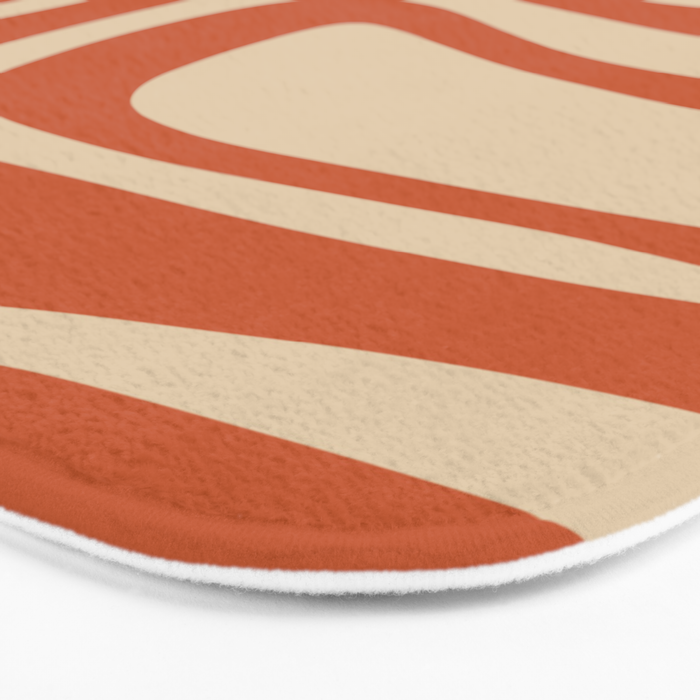 Palm Springs - Midcentury Modern Retro Pattern in Mid Mod Beige and Burnt Orange Bath Mat Gallery Image 3