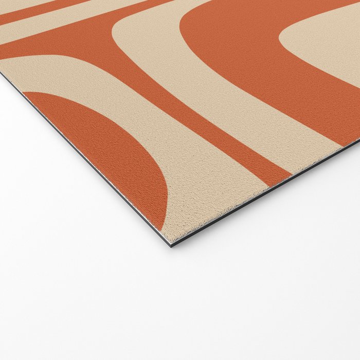 Palm Springs - Midcentury Modern Retro Pattern in Mid Mod Beige and Burnt Orange Welcome Mat Gallery Image 2