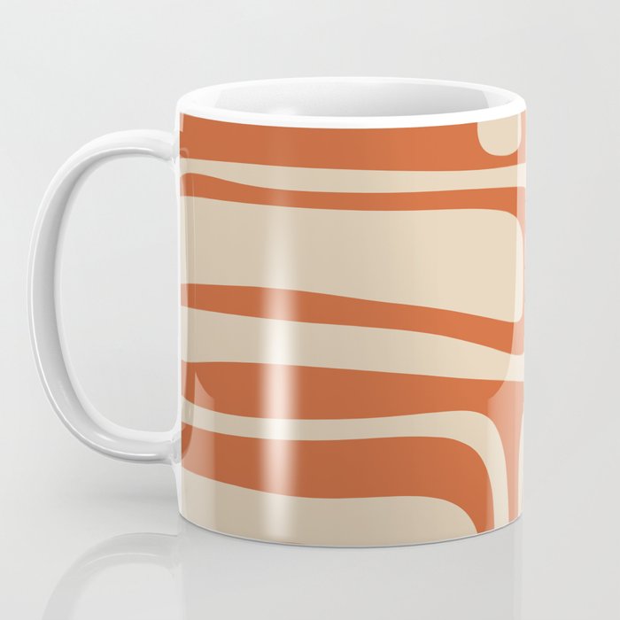 Palm Springs - Midcentury Modern Retro Pattern in Mid Mod Beige and Burnt Orange Coffee Mug Gallery Image 3