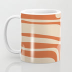 Palm Springs - Midcentury Modern Retro Pattern in Mid Mod Beige and Burnt Orange Coffee Mug Gallery Image 3