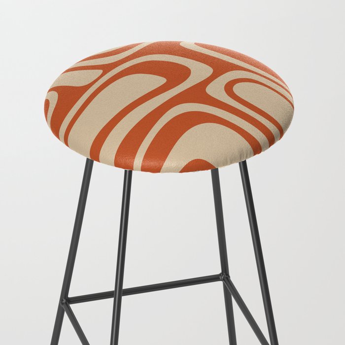 Palm Springs - Midcentury Modern Retro Pattern in Mid Mod Beige and Burnt Orange Stool Gallery Image 2