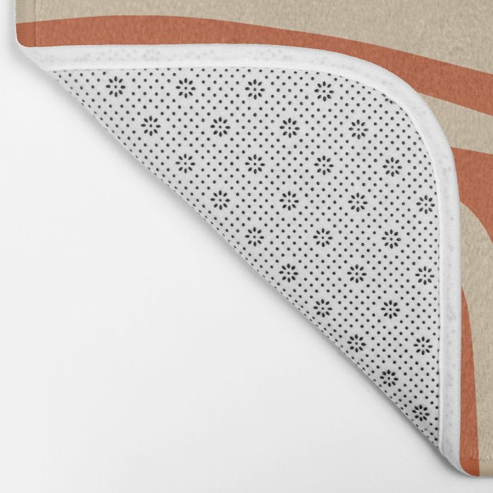 Palm Springs - Midcentury Modern Retro Pattern in Mid Mod Beige and Burnt Orange Bath Mat Gallery Image 2