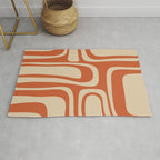 Palm Springs - Midcentury Modern Retro Pattern in Mid Mod Beige and Burnt Orange Rug Gallery Image 1