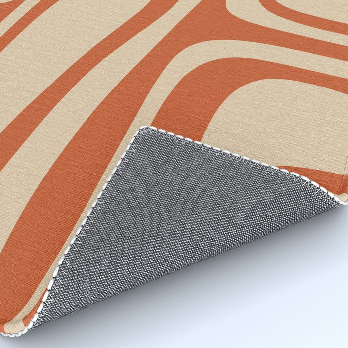 Palm Springs - Midcentury Modern Retro Pattern in Mid Mod Beige and Burnt Orange Rug Gallery Image 4