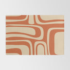 Palm Springs - Midcentury Modern Retro Pattern in Mid Mod Beige and Burnt Orange Rug Gallery Image 2