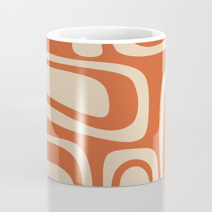 Palm Springs - Midcentury Modern Retro Pattern in Mid Mod Beige and Burnt Orange Coffee Mug Gallery Image 4