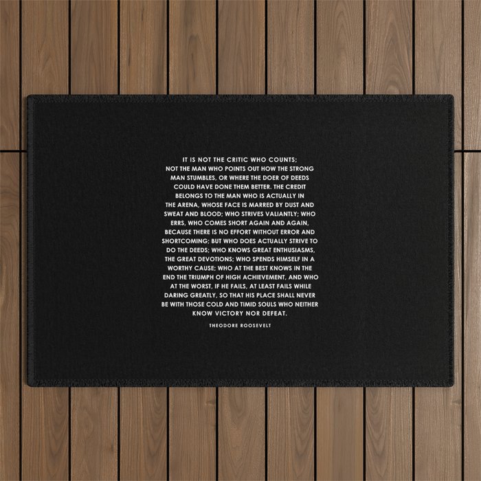 The Man in the Arena - Theodore Roosevelt Outdoor Rug Gallery Image 1