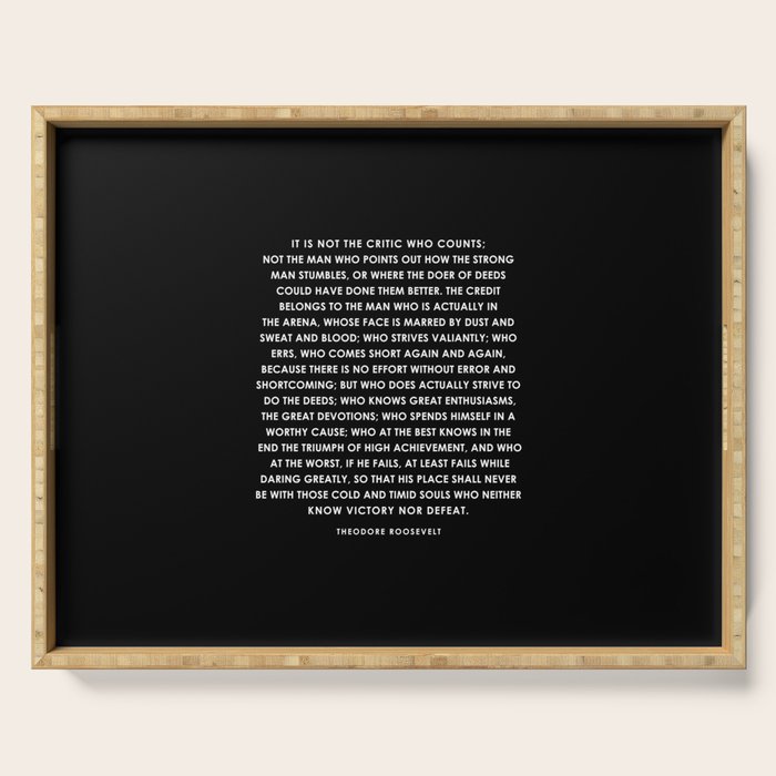 The Man in the Arena - Theodore Roosevelt Serving Tray Gallery Image 1