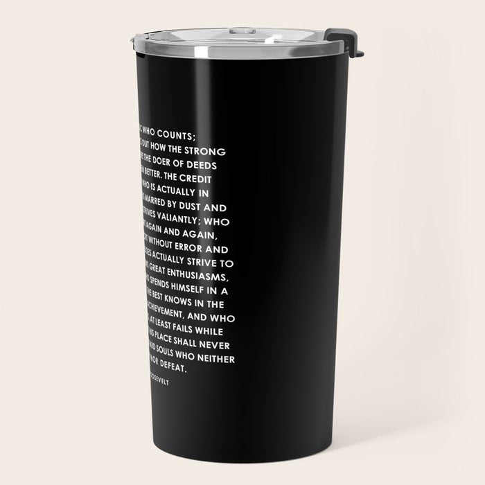 The Man in the Arena - Theodore Roosevelt Travel Mug Gallery Image 2