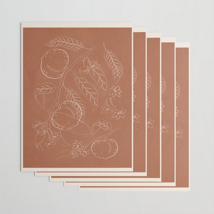Peaches - Line Art 3 Wrapping Paper Gallery Image 3