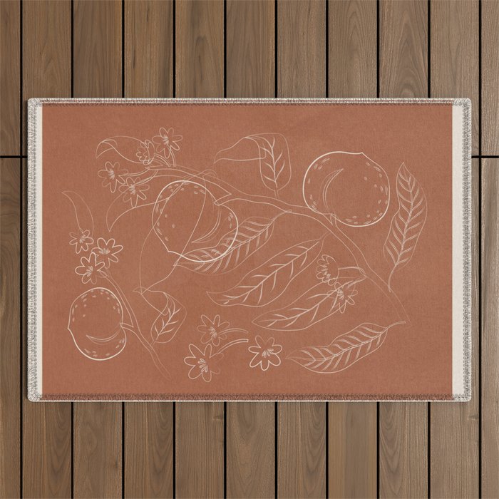 Peaches - Line Art 3 Outdoor Rug Gallery Image 1