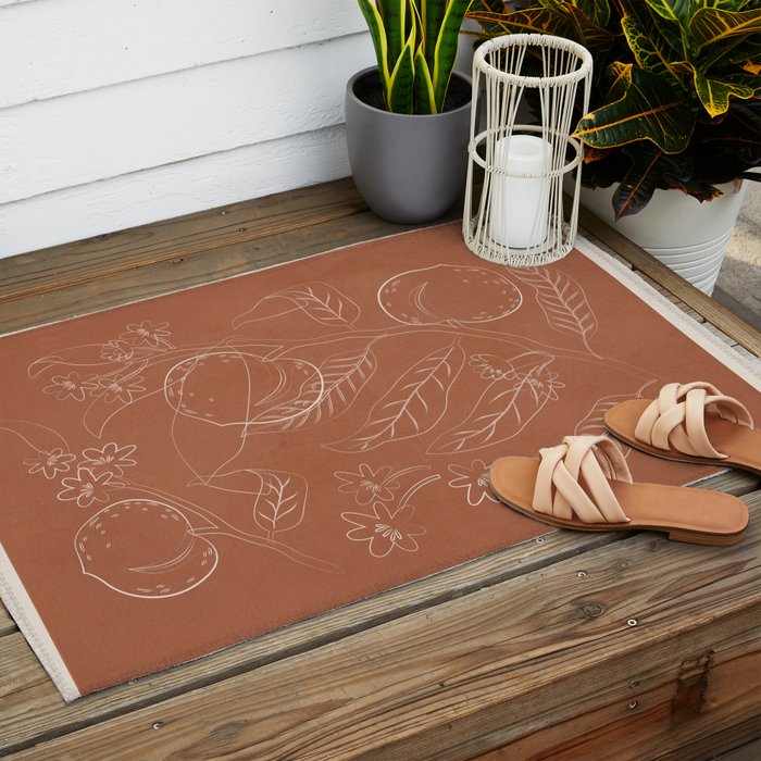 Peaches - Line Art 3 Outdoor Rug Gallery Image 2