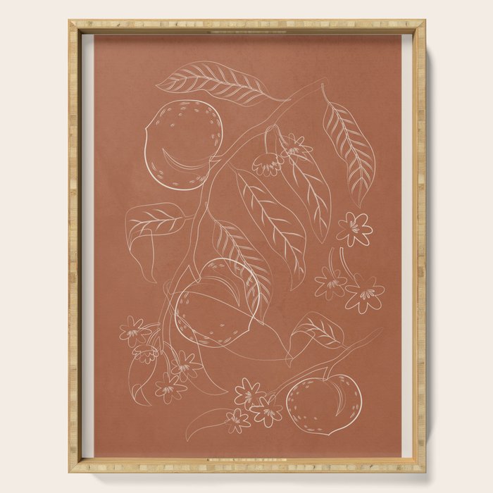 Peaches - Line Art 3 Serving Tray Gallery Image 1