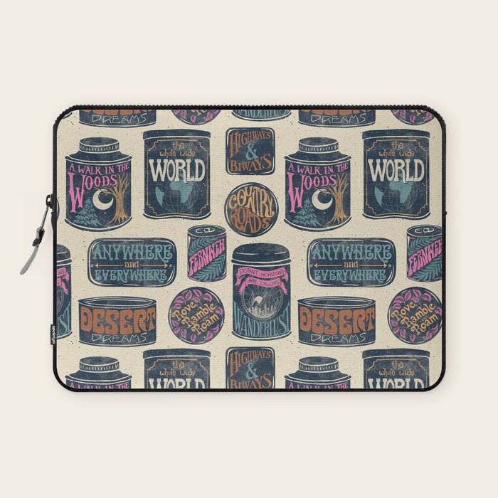 Vagabondâs Cupboard - midnight, cream, and more Laptop Sleeve Gallery Image 1