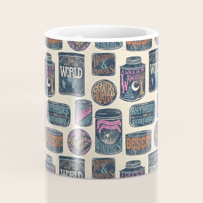 Vagabondâs Cupboard - midnight, cream, and more Coffee Mug Gallery Image 4