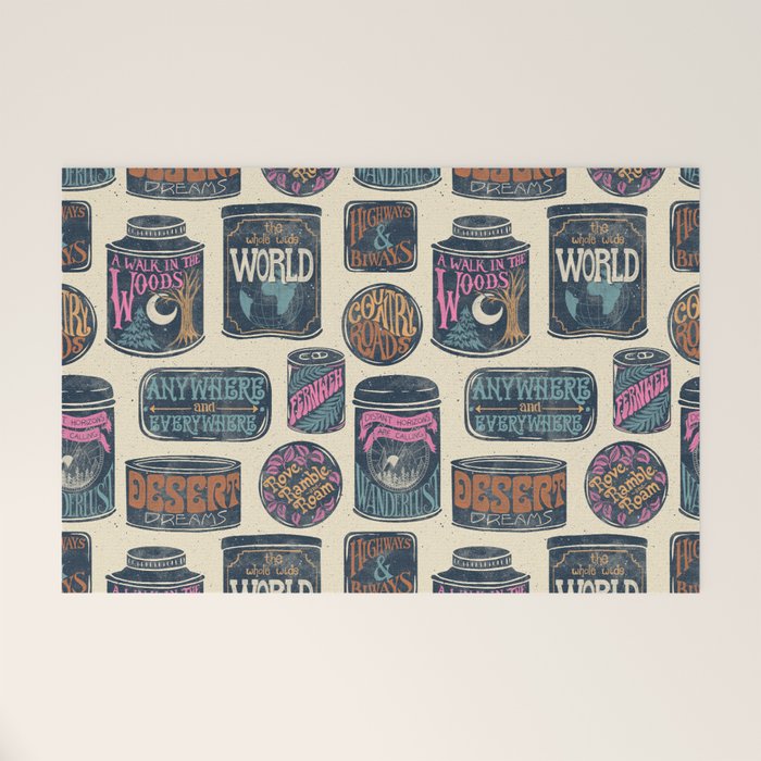 Vagabondâs Cupboard - midnight, cream, and more Welcome Mat Gallery Image 1