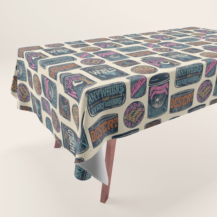 Vagabondâs Cupboard - midnight, cream, and more Tablecloth Gallery Image 1