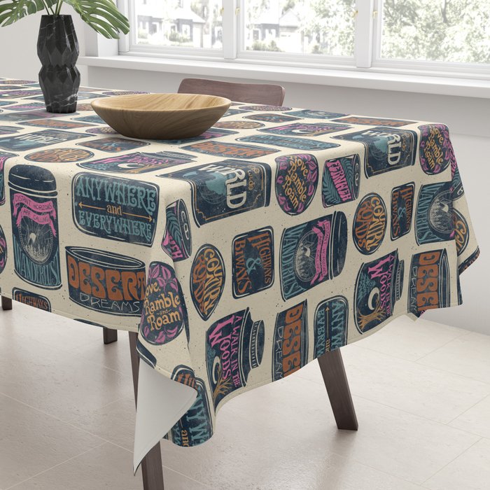 Vagabondâs Cupboard - midnight, cream, and more Tablecloth Gallery Image 3