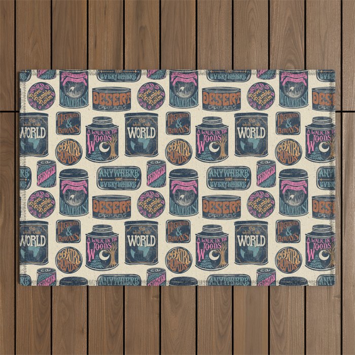 Vagabondâs Cupboard - midnight, cream, and more Outdoor Rug Gallery Image 1