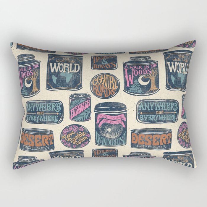 Vagabondâs Cupboard - midnight, cream, and more Rectangular Pillow Gallery Image 2