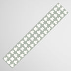 Clovers XXXV Neutral Green Botanical Pattern Table Runner Gallery Image 3