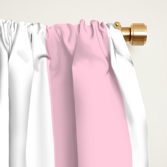 Pink & White Vertical Stripes Window Curtain Gallery Image 2