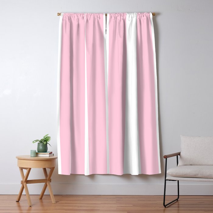 Pink & White Vertical Stripes Window Curtain Gallery Image 5